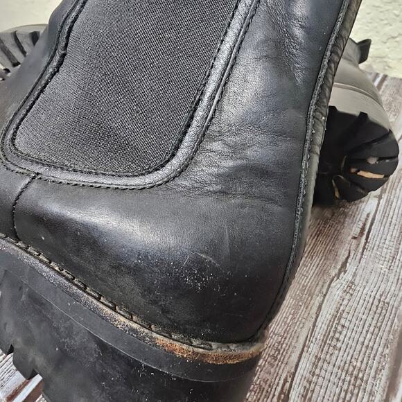 Thursday Boot Co. Legend Chelsea Boot Black Matte Leather Lug Sole Women US 8.5 - Picture 8 of 10
